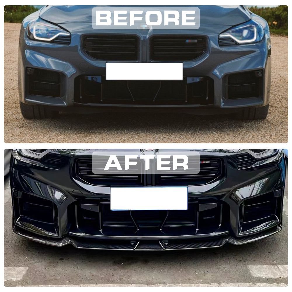 For BMW M2 G87 Dry Carbon 3-stage Front Lip