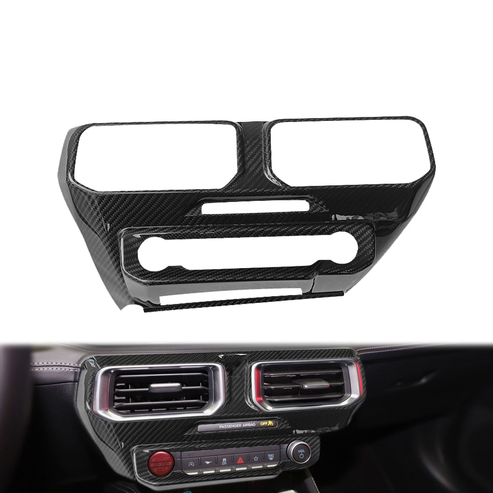 Dry Carbon Fiber add on style Multi-media Console Frame Cover Trim For Mustang darkhorse 2024