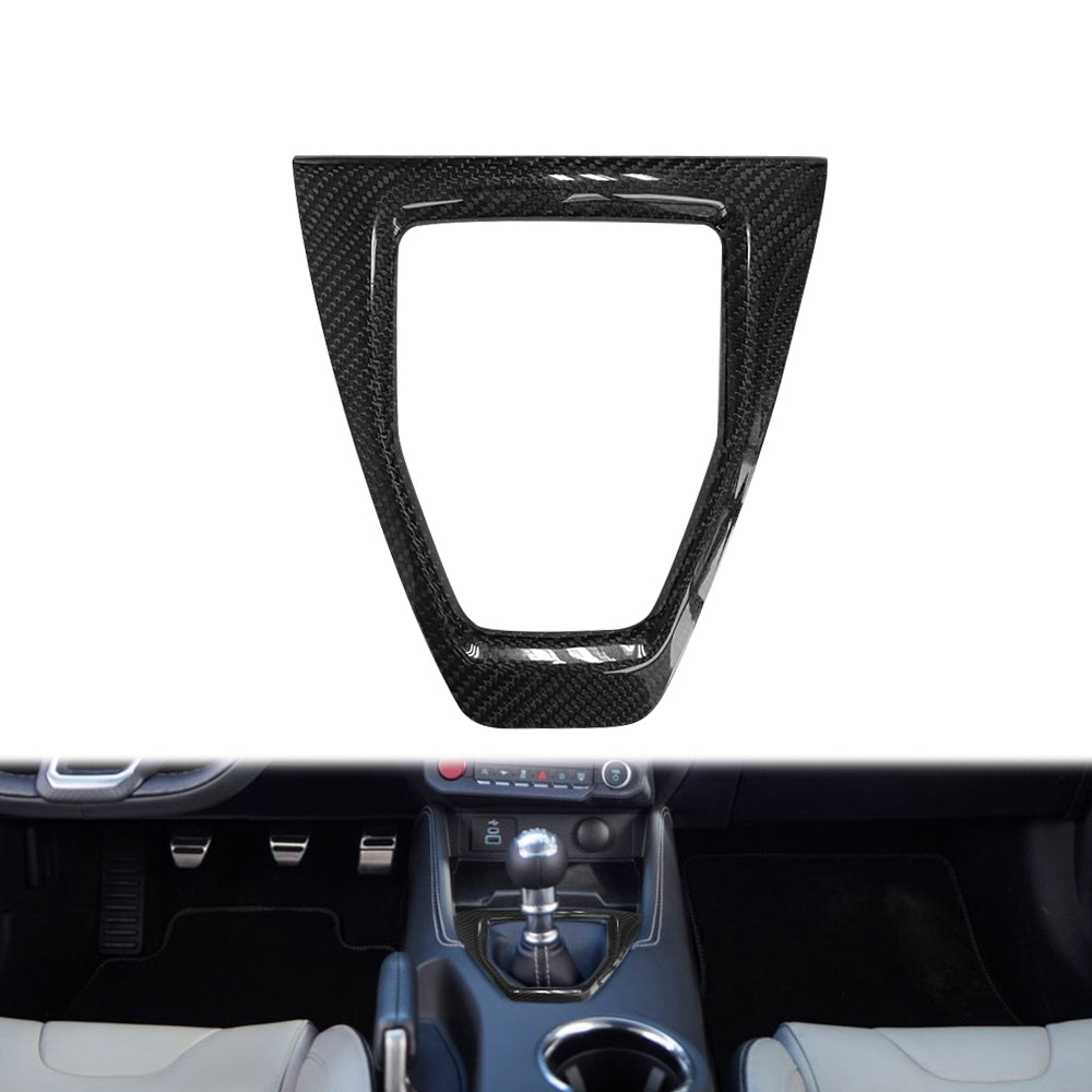 n Dry Carbon Fiber Gear Shift Panel Cover Trim Decals Manual Transmission Version For Ford Mustang 2024+