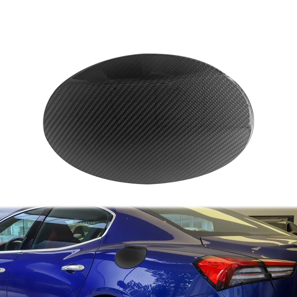 For Maserati Quattroporte 2013-UP Car Carbon Fiber Fuel Tank Cap Trim